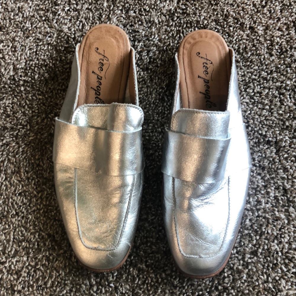 free people metallic mules 37
